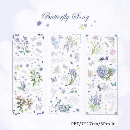Vintage Plant Guide Sticker Set – Cottagecore Scrapbooking & Bullet Journal Sticker