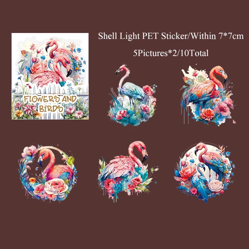 Floral & Birds Sticker Sheet – Aesthetic Nature Journaling & Scrapbook Sticker