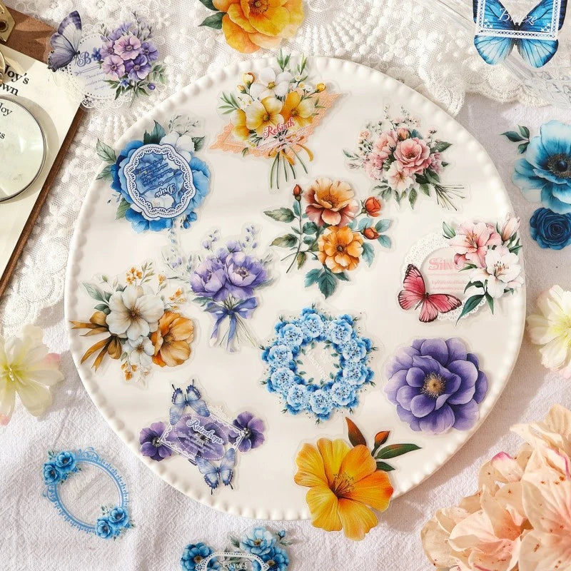 Vintage Floral Sticker Set – 20 Pieces