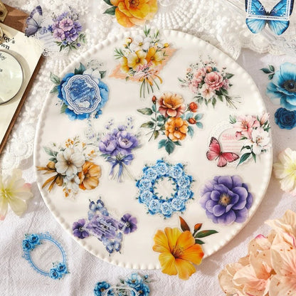 Vintage Floral Sticker Set – 20 Pieces