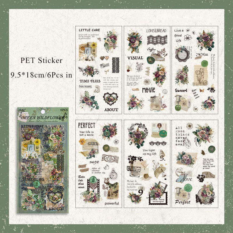 Falling Floral Bud Net Sticker Sheet – Aesthetic Botanical Journaling & Scrapbook Sticker