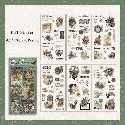 Falling Floral Bud Net Sticker Sheet – Aesthetic Botanical Journaling & Scrapbook Sticker