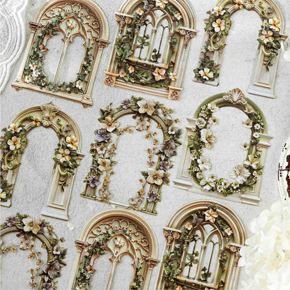 Vintage Floral Window Sticker Pack