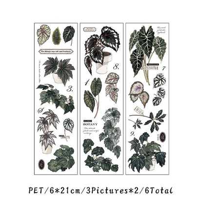 Botanical Green Plant Sticker Sheet – Aesthetic Nature Journaling & Scrapbook Sticker