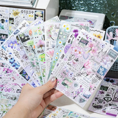 Flowers Hidden in the Mist Sticker Book