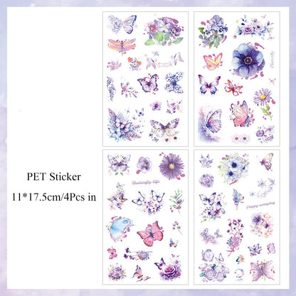 Flower Blossom Sticker Sheet – Aesthetic Floral Journaling & Scrapbook Sticker