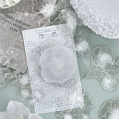 Moonlit White Garden Flower Sticker Pack