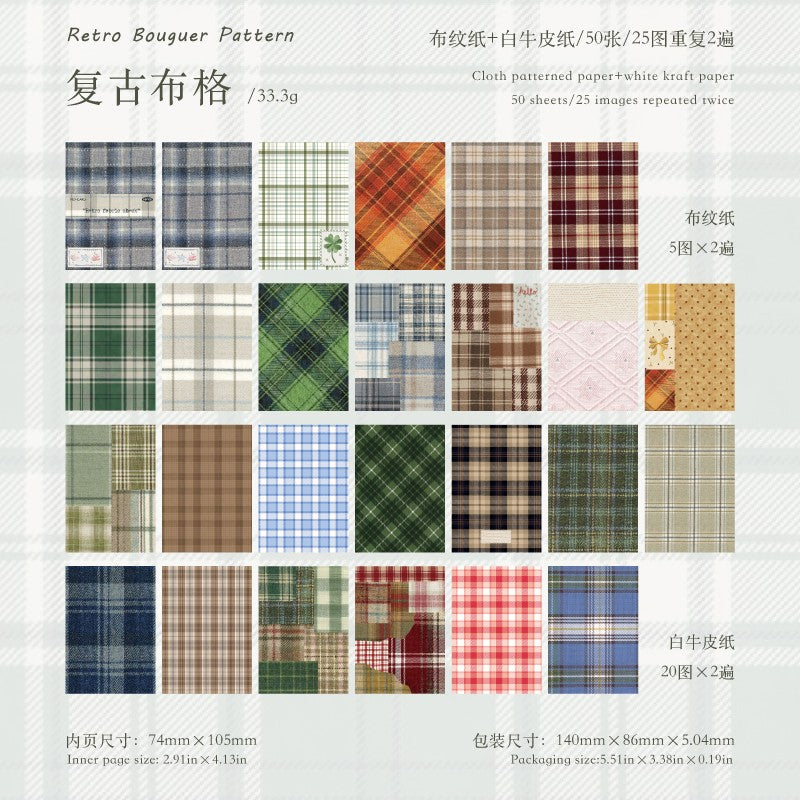 Plaid Market Material Paper