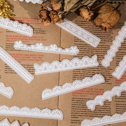 White Gardenia 3D Lace Sticker Pack