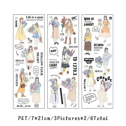 Romantic Floral Love Sticker Sheet – Aesthetic Planner & Journal Decoration Sticker
