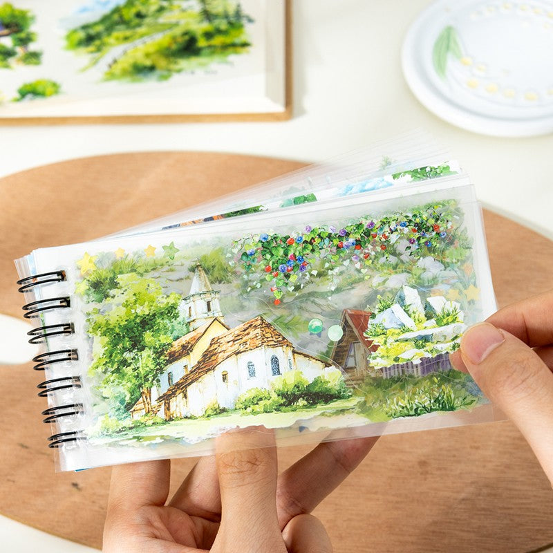 Windin Wildhills Series Sticker Book featuring book and wind designs for journaling, scrapbooking and collage