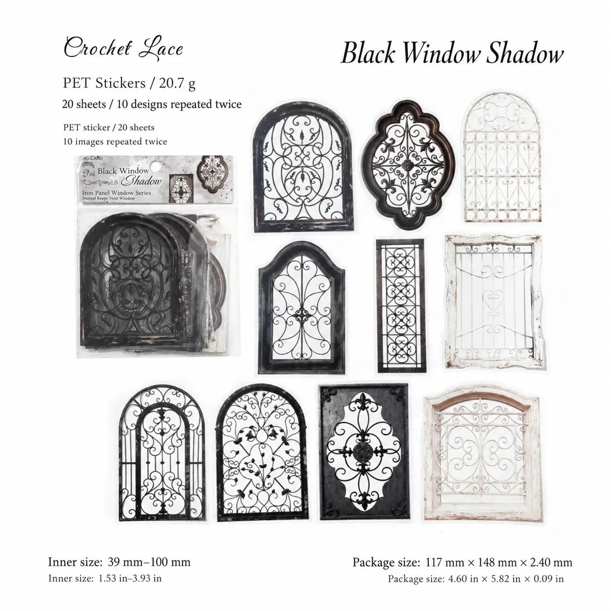 Iron Flower Window Series Botanical Sticker Pack