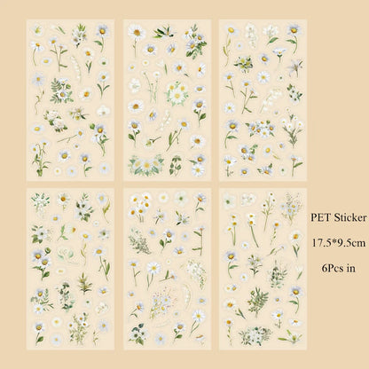 Spring Floral Shadow Sticker Sheet – Aesthetic Journaling & Scrapbook Sticker