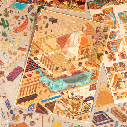 World Collection Series 3D Sticker for journaling, scrapbooking and collage