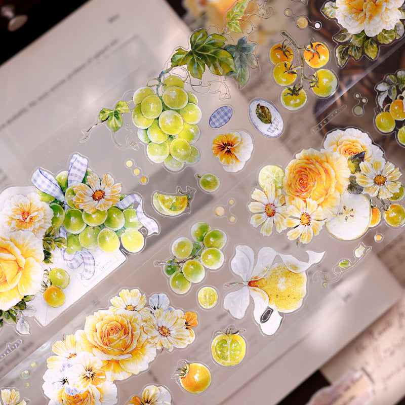 Whole Roll 6cm*5m Grape Vine Die Cutting Washi/PET/Shell Light Washi/PET Tape