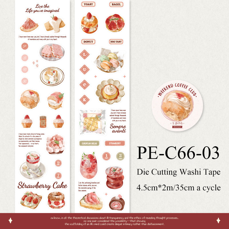 Weekend Coffee Club Series Die Cutting Washi Tape