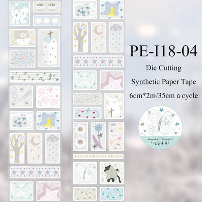 Collection of Stars Series Die Cutting Synthetic Paper Tape