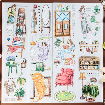 6cm*100cm Home Alone Diary Shell Light PET Tape featuring home, and light designs for journaling, scrapbooking and collage