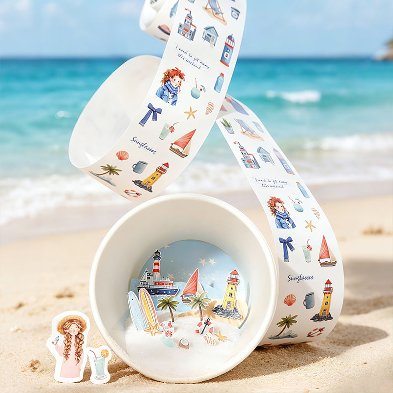 Travel Through Time Series Die Cutting Self-adhesive Tape for journaling, scrapbooking and collage