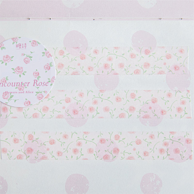 Flower And Alice Series Washi Tape featuring flower designs for journaling, scrapbooking and collage