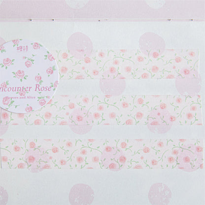 Flower And Alice Series Washi Tape featuring flower designs for journaling, scrapbooking and collage