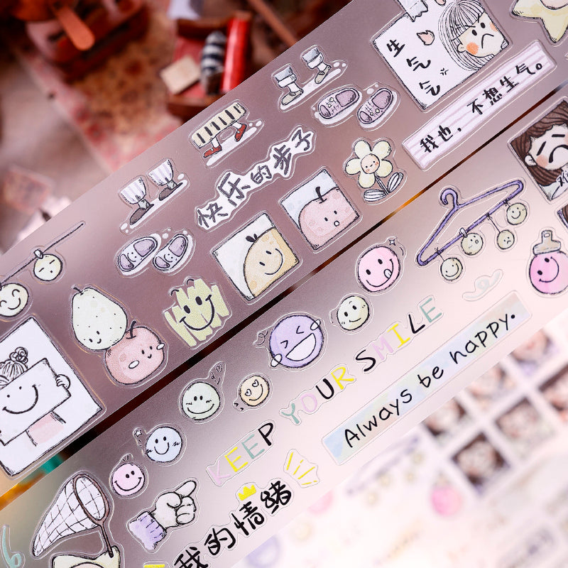 5cm*100cm Minor Emotions Die Cutting Washi/Fog PET Tape