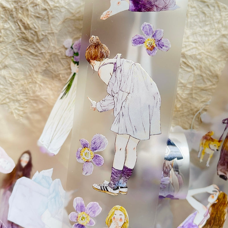 5cm*333cm Little purple Die Cutting Washi/PET/Fog PET Tape for journaling, scrapbooking and collage
