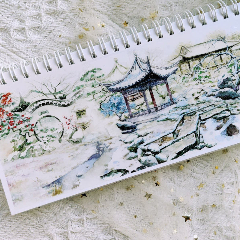 6cm*100cm Snow City PET Tape featuring snow designs for journaling, scrapbooking and collage