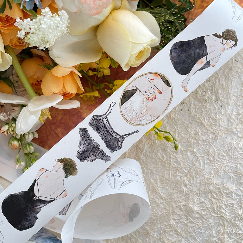 5cm*333cm Secret Die Cutting Washi/PET/Fog PET Tape featuring secret designs for journaling, scrapbooking and collage