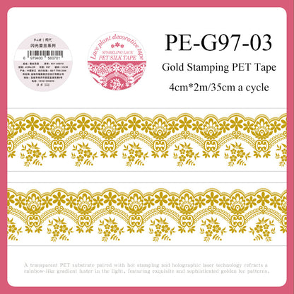Shimmering Lace Series Gold Stamping PET Tape