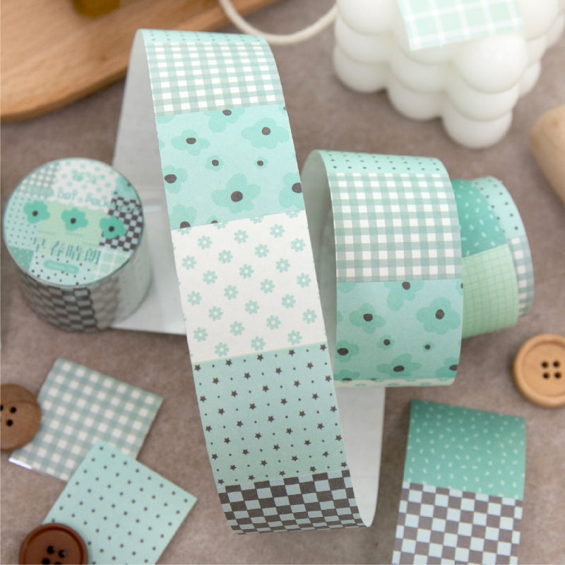 Dot Pattern Battle Series Die Cutting White Kraft Paper Tape featuring white, and dot designs for journaling, scrapbooking and collage