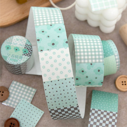 Dot Pattern Battle Series Die Cutting White Kraft Paper Tape featuring white, and dot designs for journaling, scrapbooking and collage