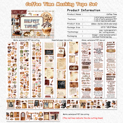 Coffee Time Tape Set for journaling, scrapbooking and collage