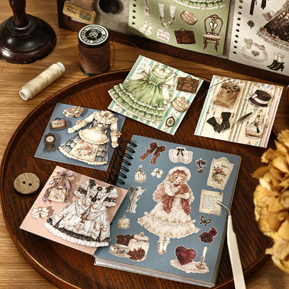 Retro Fashion Magazine Series Sticker Book featuring retro, and book designs for journaling, scrapbooking and collage