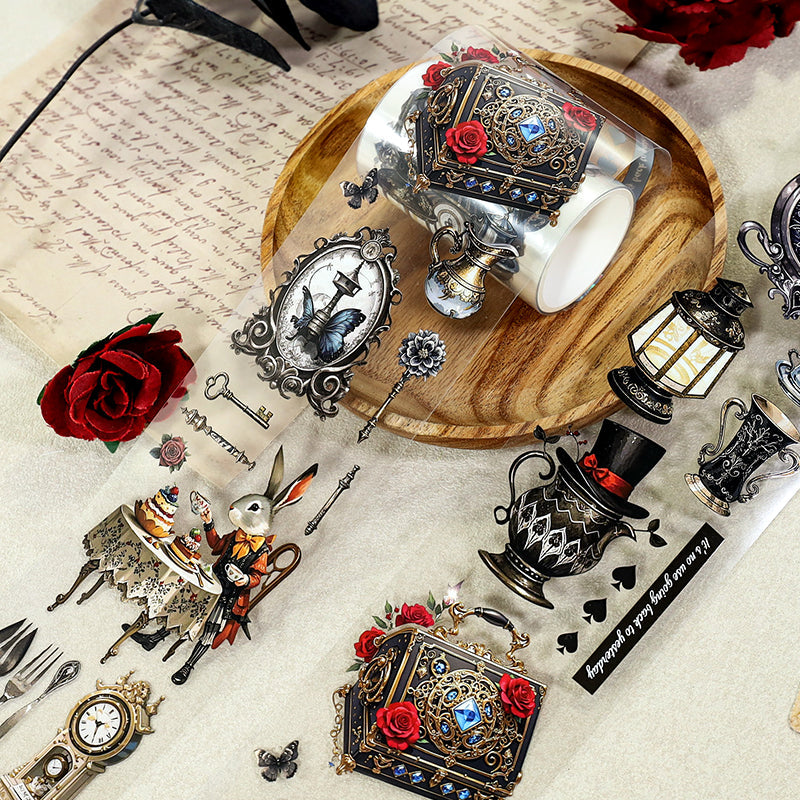 Retro Lockbox PET Tape featuring retro designs for journaling, scrapbooking and collage