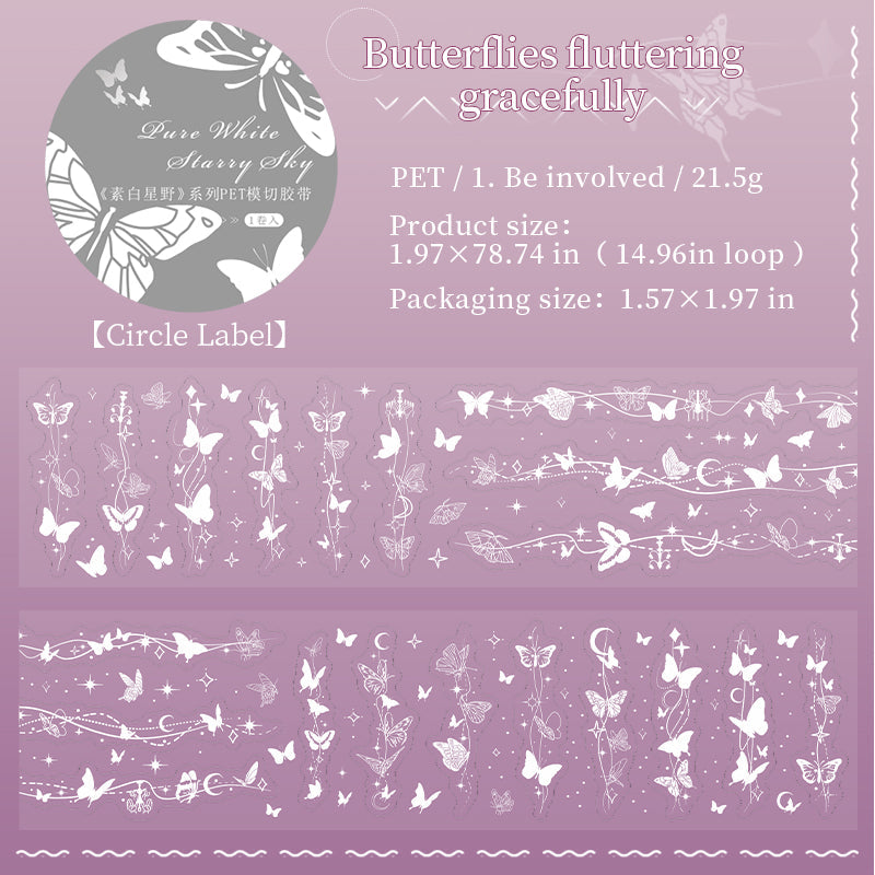 White Starfield Series Die Cutting PET Tape