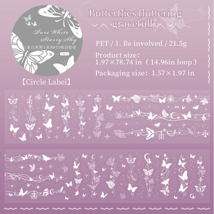 White Starfield Series Die Cutting PET Tape