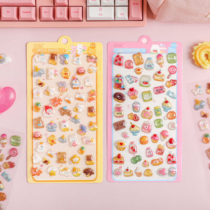 3D Colorful Jelly Series Sticker featuring color designs for journaling, scrapbooking and collage