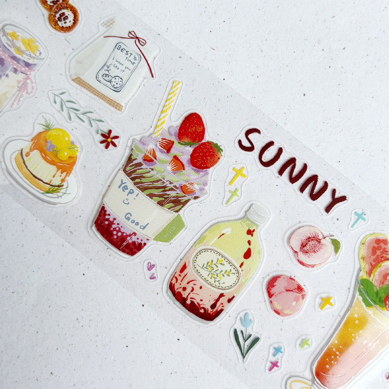 Whole Roll 5cm*5m Sweet Afternoon Die Cutting Washi/PET/Fog PET Tape featuring sweet designs for journaling, scrapbooking and collage