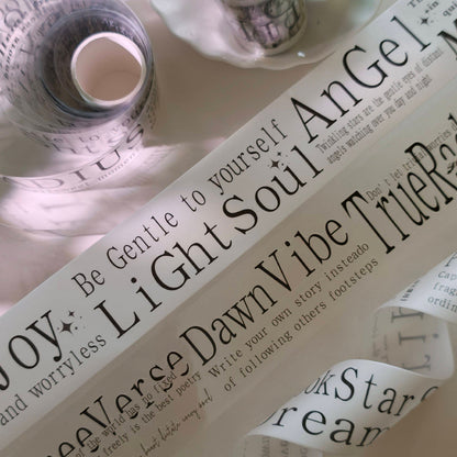 Whole Roll 5cm*3m Fantastic Composition Die Cutting Washi/PET Tape