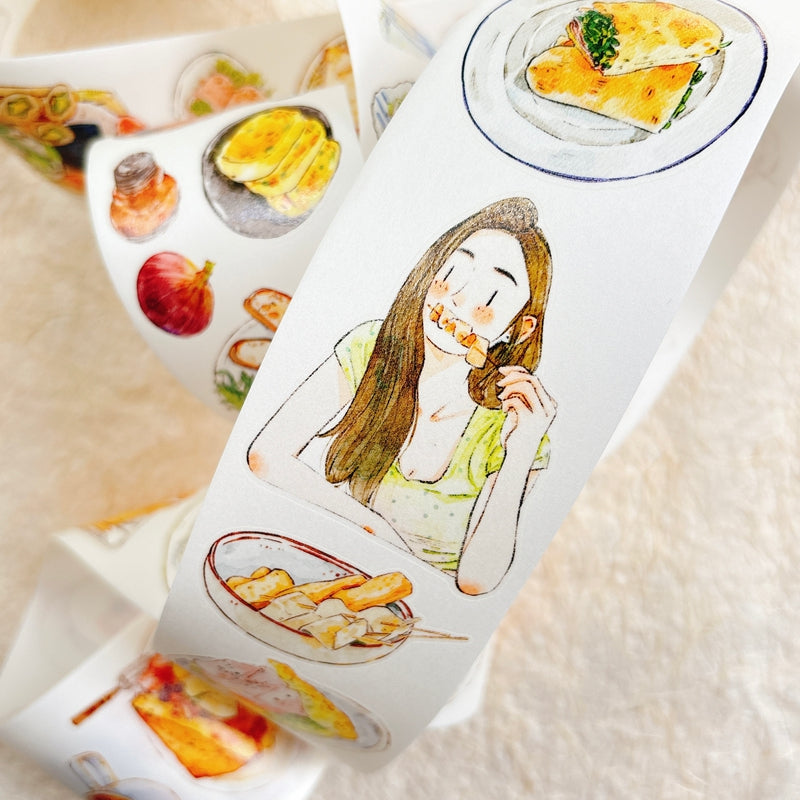 5cm*333cm Healing Cuisine Die Cutting Washi/PET/Fog PET Tape for journaling, scrapbooking and collage