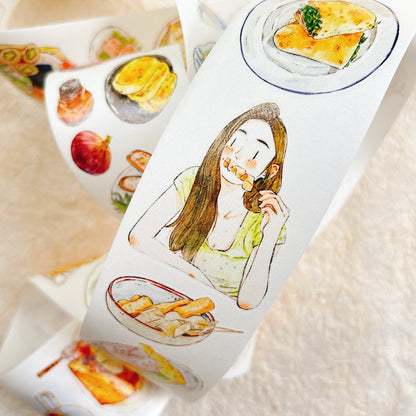 5cm*333cm Healing Cuisine Die Cutting Washi/PET/Fog PET Tape for journaling, scrapbooking and collage