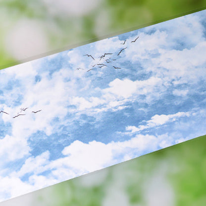 6.3cm*60cm Cloudy Sky White Ink PET Tape