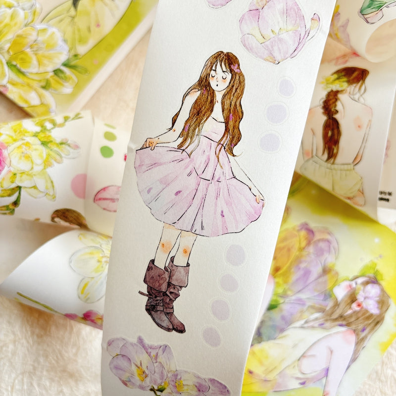Whole Roll 6cm*5m Appearance Die Cutting Washi/PET/Fog PET Tape for journaling, scrapbooking and collage
