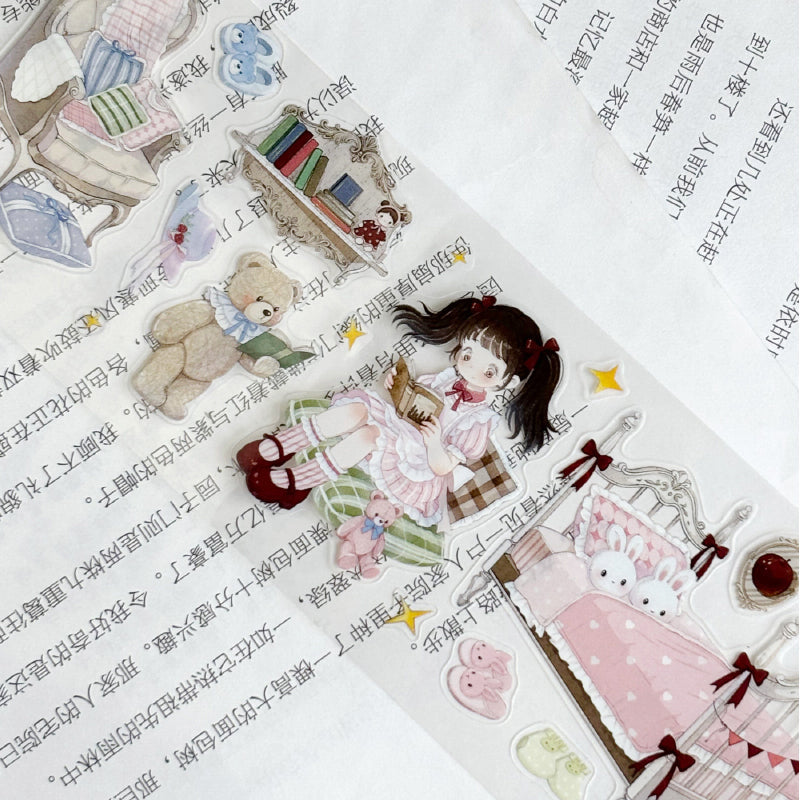 Whole Roll 5.5cm*5.1m Lily's Sweet House Die Cutting Washi/PET Tape featuring sweet, and house designs for journaling, scrapbooking and collage