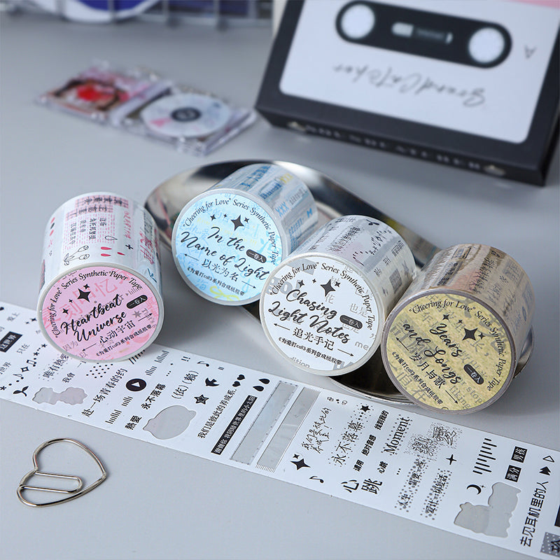 Call For Love Series Die Cutting Synthetic Paper Tape for journaling, scrapbooking and collage