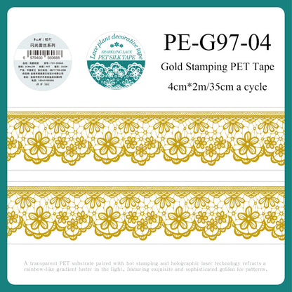 Shimmering Lace Series Gold Stamping PET Tape