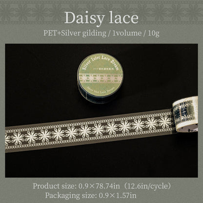 Silver Islet Lace Dream Series Silver Stamping PET Tape