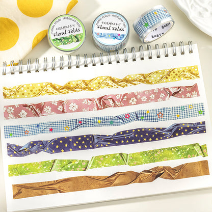 Floral Ruffled Series Washi Tape featuring floral designs for journaling, scrapbooking and collage