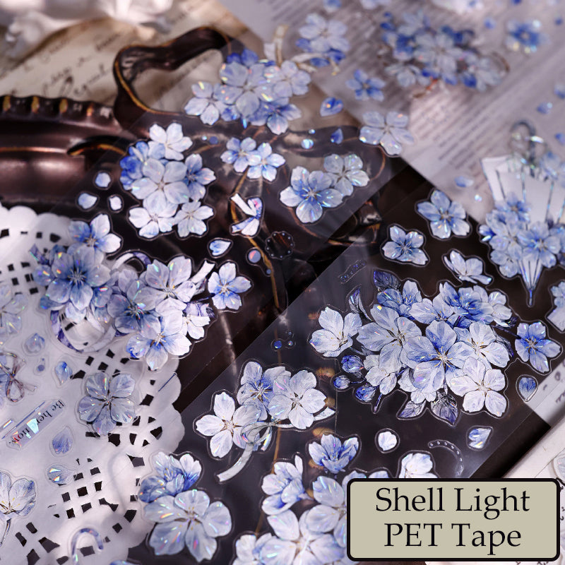 6.5cm*125cm Cherry Blossom Rain Die Cutting Washi/PET/Shell Light Washi/PET Tape